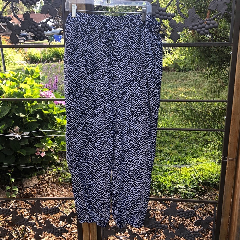 Jane Ashley black and white rayon lounge pants size 2X